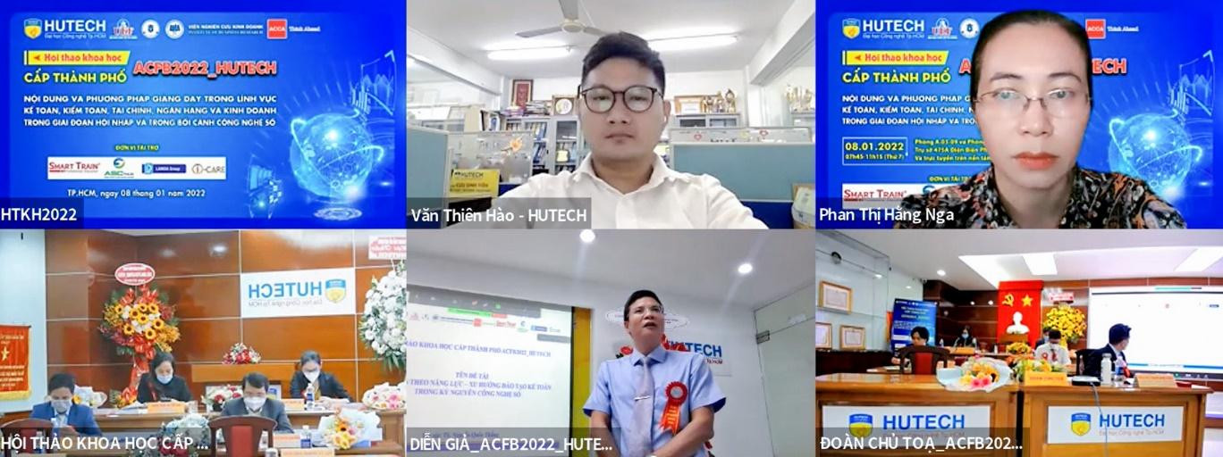 Các diễn giả báo cáo và thảo luận theo hình thức trực tuyến từ các điểm cầu Các diễn giả báo cáo và thảo luận theo hình thức trực tuyến từ các điểm cầu