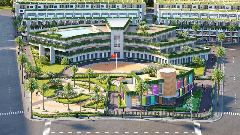 Phối cảnh trường tiểu học chuẩn quốc tế dành cho cư dân tương lai của dự án Phối cảnh trường tiểu học chuẩn quốc tế dành cho cư dân tương lai của dự án