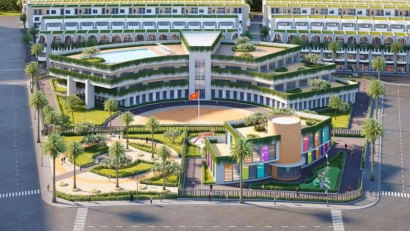 Phối cảnh trường tiểu học chuẩn quốc tế dành cho cư dân tương lai của dự án Phối cảnh trường tiểu học chuẩn quốc tế dành cho cư dân tương lai của dự án