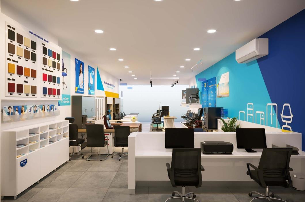 Phong cách thiết kế hiện đại, trẻ trung, lấy cảm hứng từ bộ nhận diện mới sẽ được áp dụng thí điểm tại Cửa hàng chuẩn của Nội thất The One