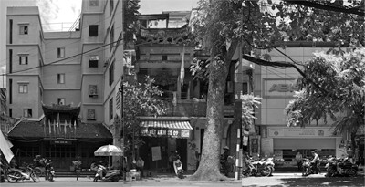 Đình trong phố, một phần tác phẩm sắp đặt của Nguyễn Thế Sơn (từ trái qua: Đình Hàng Quạt, Đình Đông Hương, Đình Hàng Thiếc - các đình này bị chiếm dụng, thậm chí không còn dấu tích). Đình trong phố, một phần tác phẩm sắp đặt của Nguyễn Thế Sơn (từ trái qua: Đình Hàng Quạt, Đình Đông Hương, Đình Hàng Thiếc - các đình này bị chiếm dụng, thậm chí không còn dấu tích)