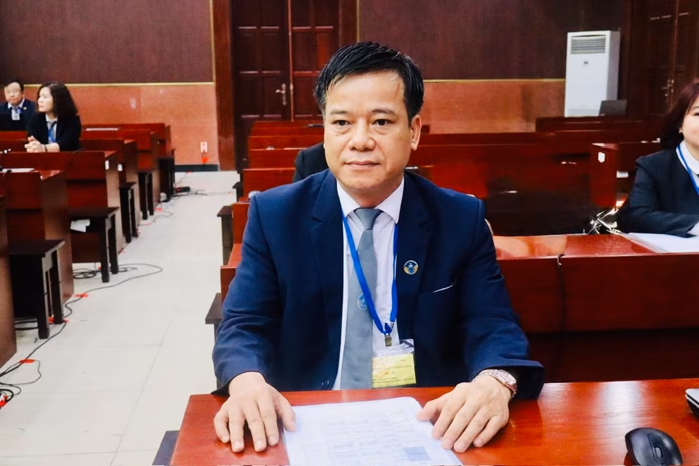Luật sư Đặng Kim Chinh tại phiên tòa phúc thẩm. Ảnh: Tân Châu