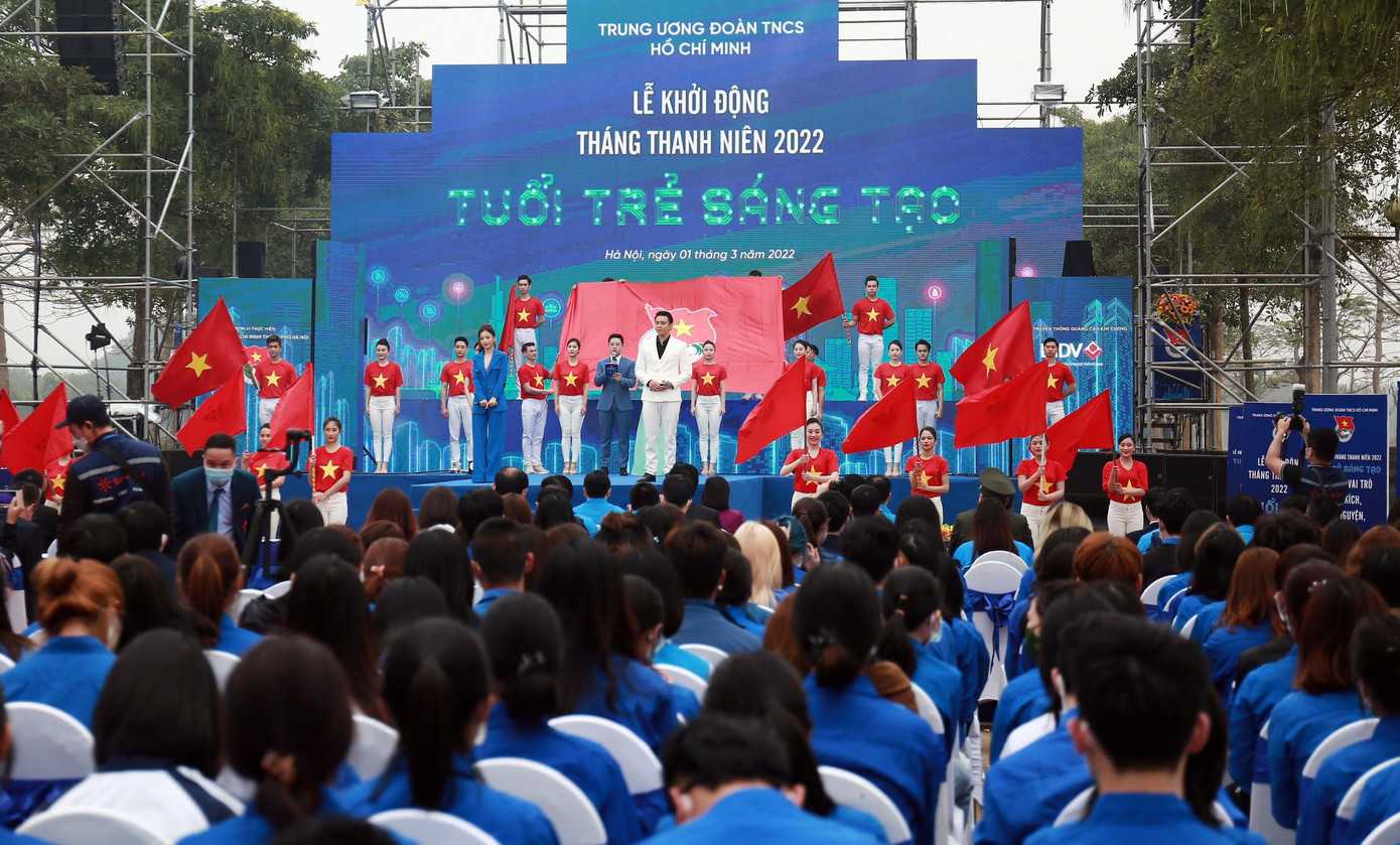 T.Ư Đoàn tổ chức khởi động Tháng Thanh niên 2022. Ảnh: Bảo Anh
