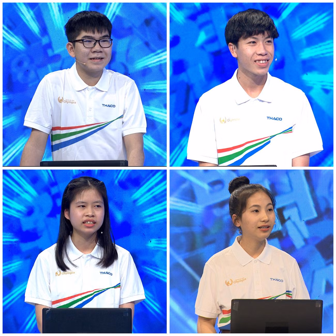 Bốn thí sinh tranh tài trong trận thi tuần 2 tháng 3 quý II. Ảnh: FBCT