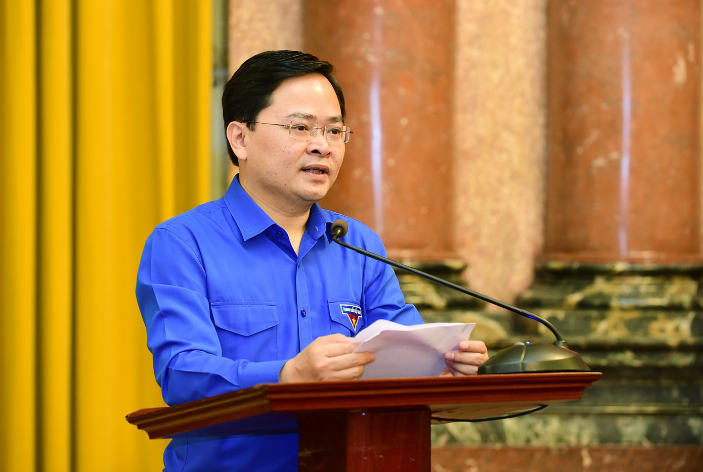 Anh Nguyễn Anh Tuấn, Bí thư thứ nhất T.Ư Đoàn báo cáo tại buổi gặp mặt. Ảnh: Xuân Tùng Anh Nguyễn Anh Tuấn, Bí thư thứ nhất T.Ư Đoàn báo cáo tại buổi gặp mặt. Ảnh: Xuân Tùng