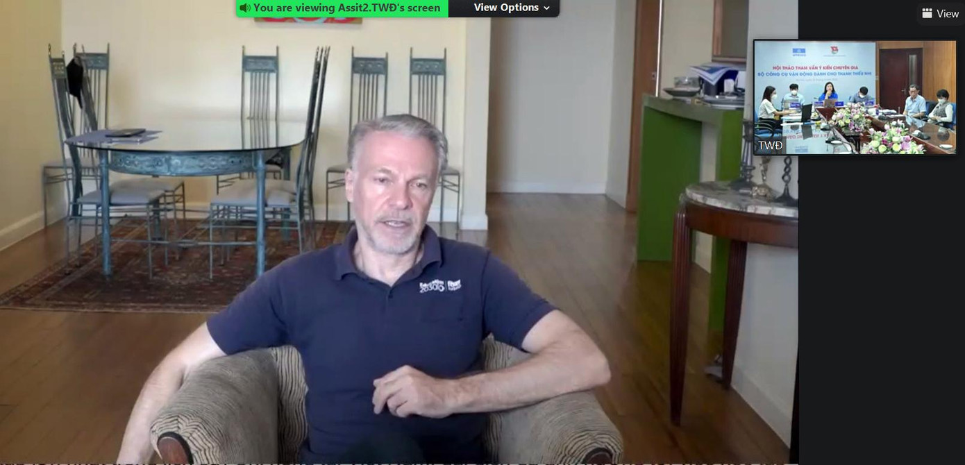 Ông Christian Manhart, Trưởng Đại diện UNESCO tại Việt Nam phát biểu trực tuyến