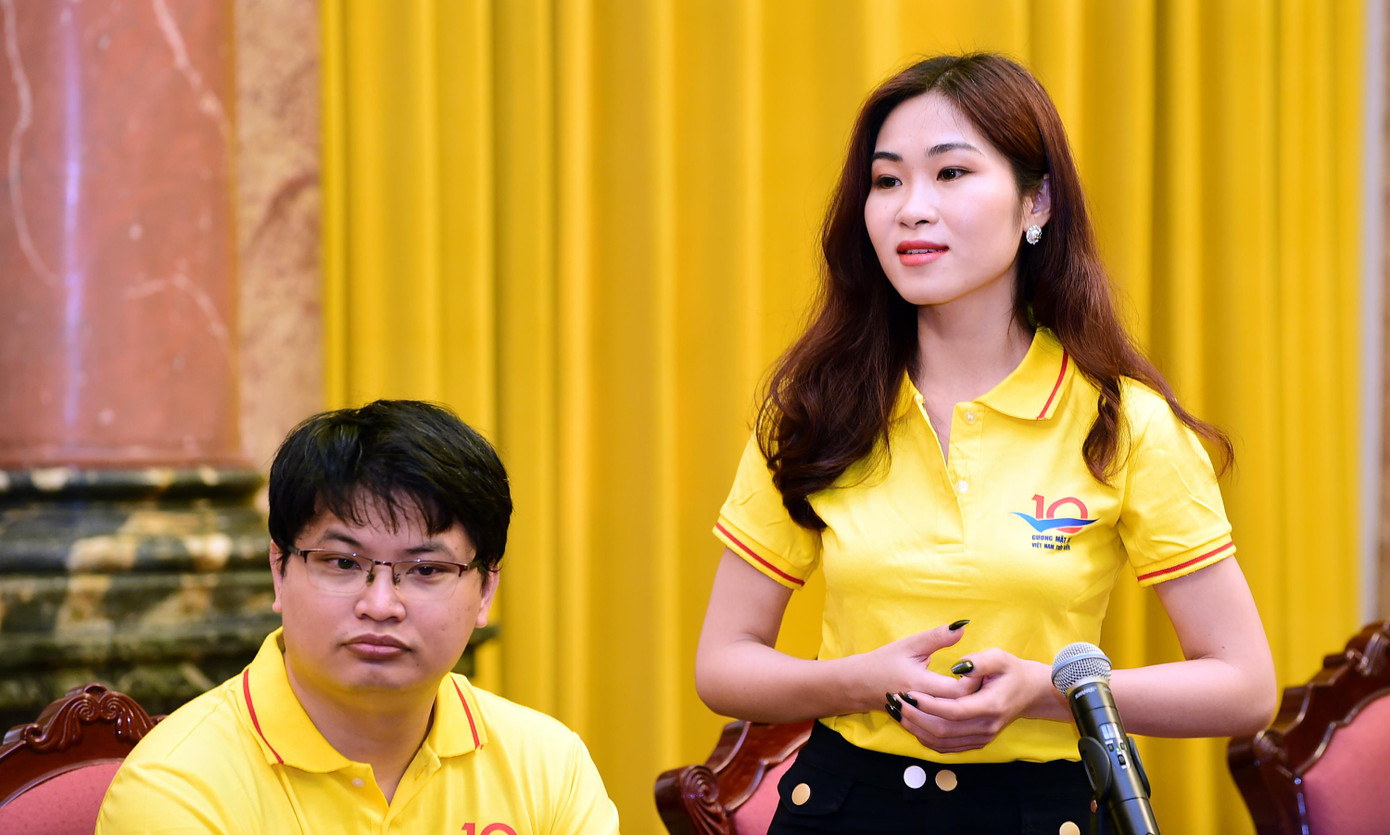 Gương mặt trẻ triển vọng Nguyễn Thị Ngọc Hà chia sẻ tại chương trình. Ảnh: Xuân Tùng Gương mặt trẻ triển vọng Nguyễn Thị Ngọc Hà chia sẻ tại chương trình. Ảnh: Xuân Tùng