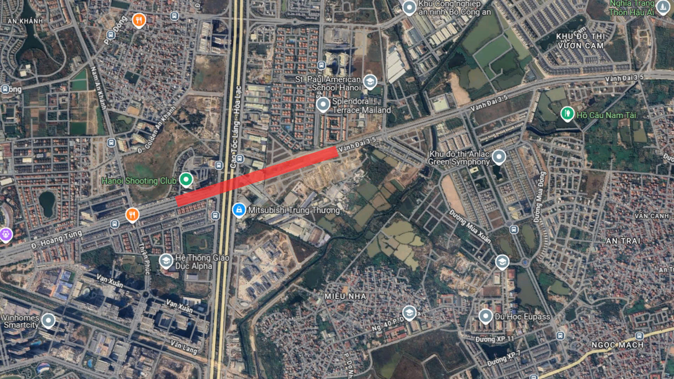 Vị trí dự án trên bản đồ. Ảnh: Google maps.