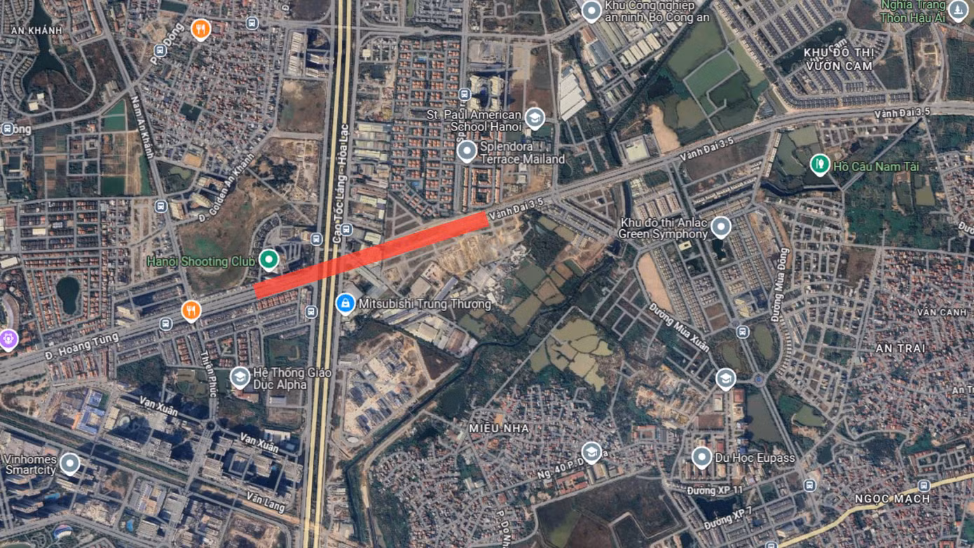 Vị trí dự án trên bản đồ. Ảnh: Google maps.