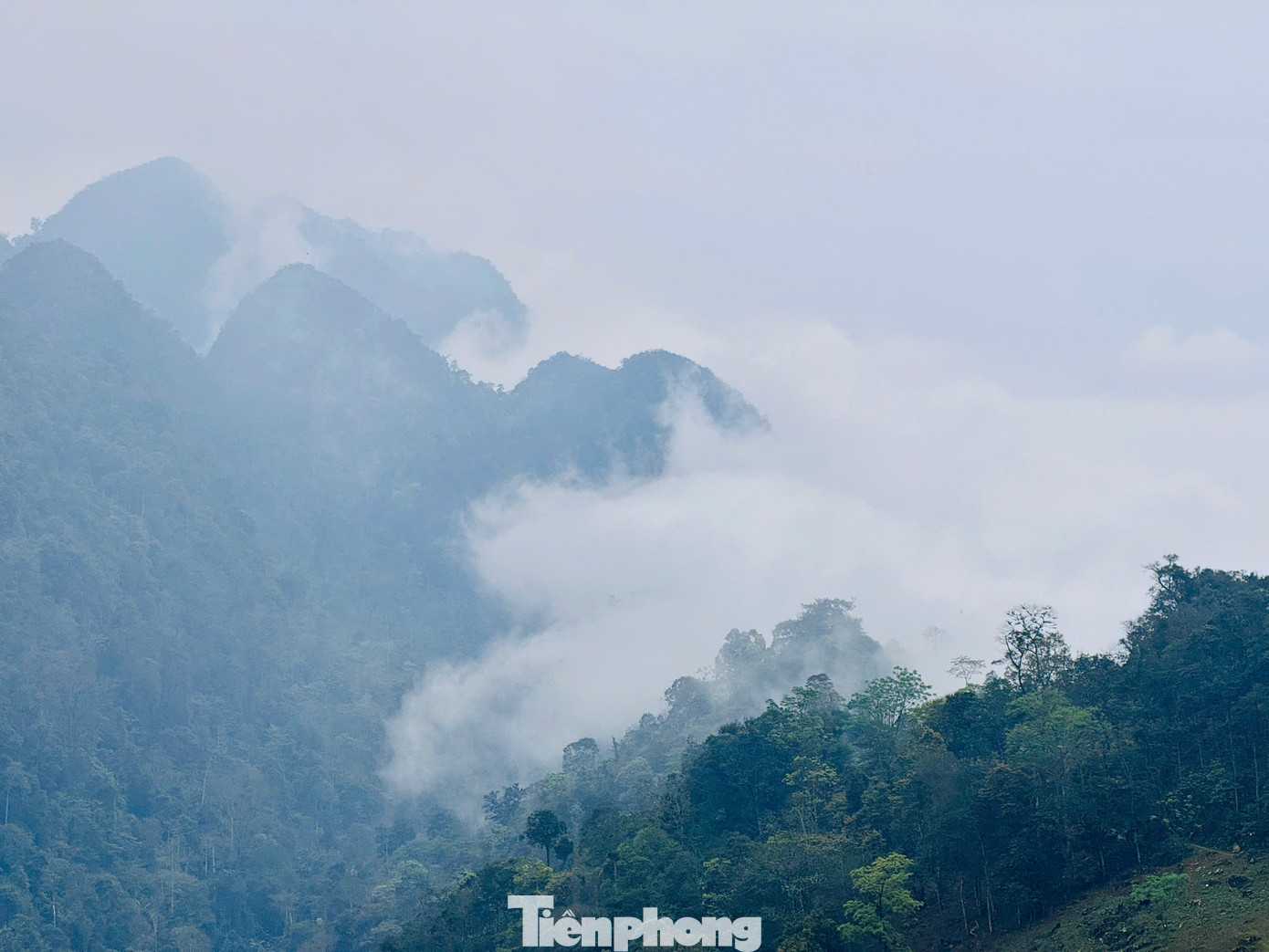 Đến đây vào thời điểm thuận lợi, bạn sẽ có cơ hội ngắm nhìn biển mây trải dài như dải lụa trắng phủ lên núi đồi.