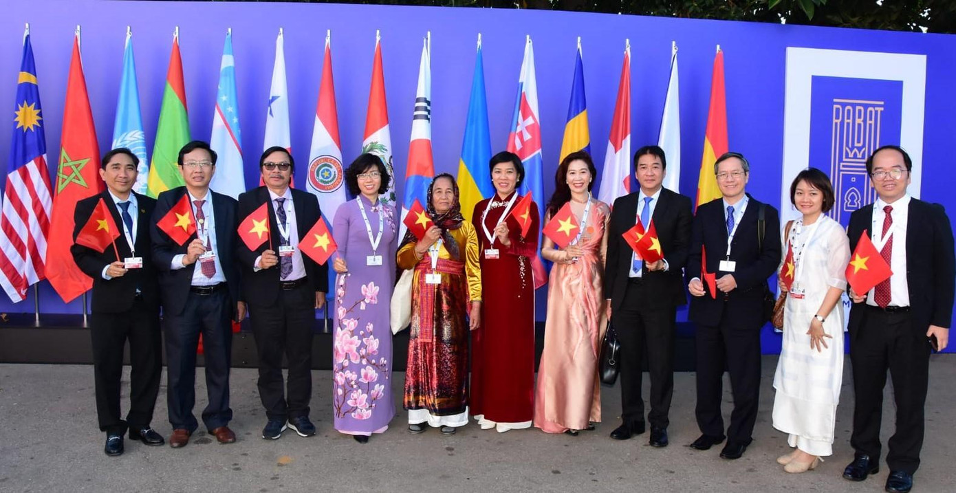 Đoàn Việt Nam dự phiên họp tại Maroc. Ảnh: CỤC DI SẢN VĂN HÓA.