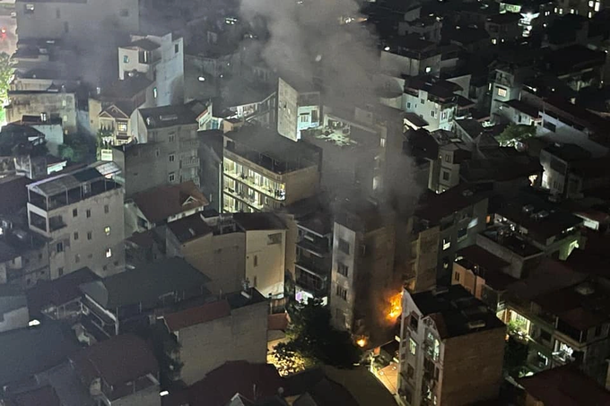 Hình ảnh vụ cháy nhìn từ trên cao (Ảnh: Ngọc Diệp).