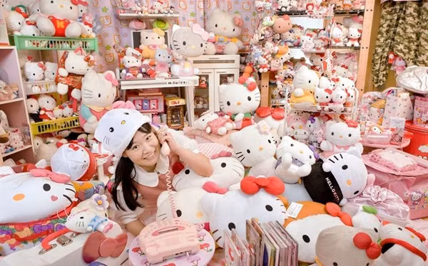 Bộ sưu tập mèo Hello Kitty lớn nhất, không thể quên của Asako Kanda (Nhật Bản) với 4.519 con