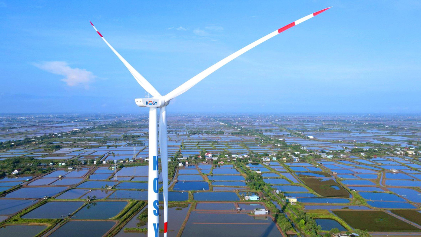 Turbine của nhà máy Điện gió Kosy Bạc Liêu