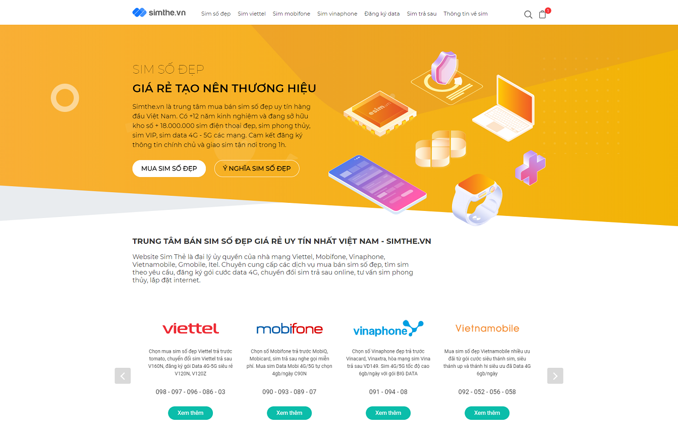 Website chuyên mua bán sim số đẹp simthe.vn