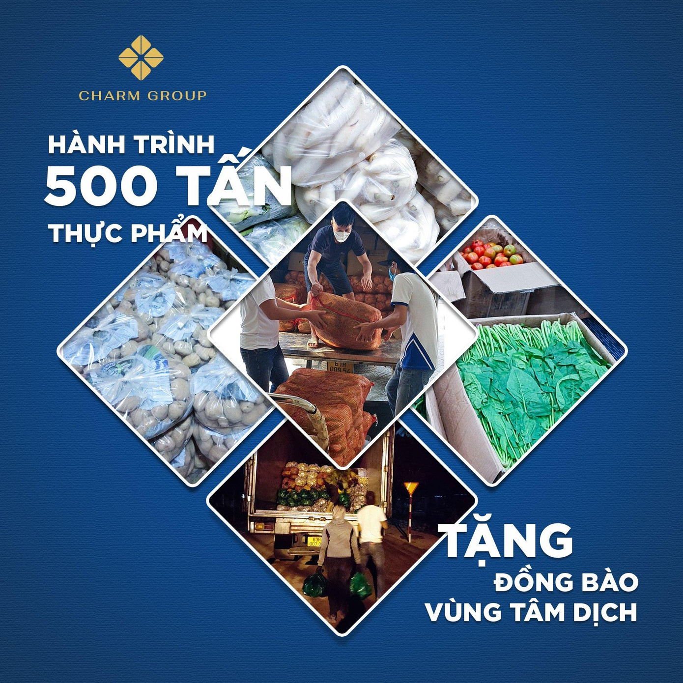 Charm Group vẫn đang tiếp tục với hành trình 500 tấn thực phẩm tặng đồng bào vùng tâm dịch Charm Group vẫn đang tiếp tục với hành trình 500 tấn thực phẩm tặng đồng bào vùng tâm dịch