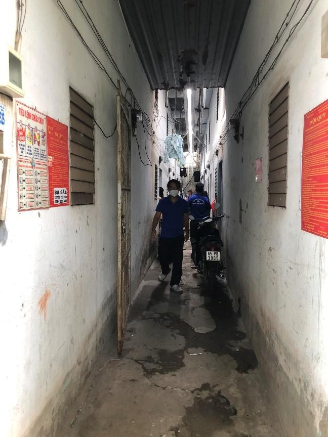 Một khu trọ tại Quận 12 thuộc danh sách hỗ trợ của “Giữ Tổ ấm giữa đại dịch”.