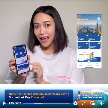 Bí kíp giúp Diệu Nhi vẫn bình an trong mùa dịch chính là app Sacombank Pay