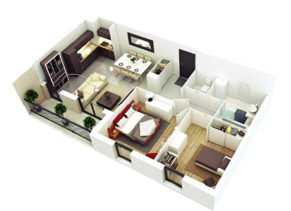 Những mẫu nhà 1 tầng đẹp dưới 500 triệu cho vợ chồng trẻ ít tiền ảnh 4