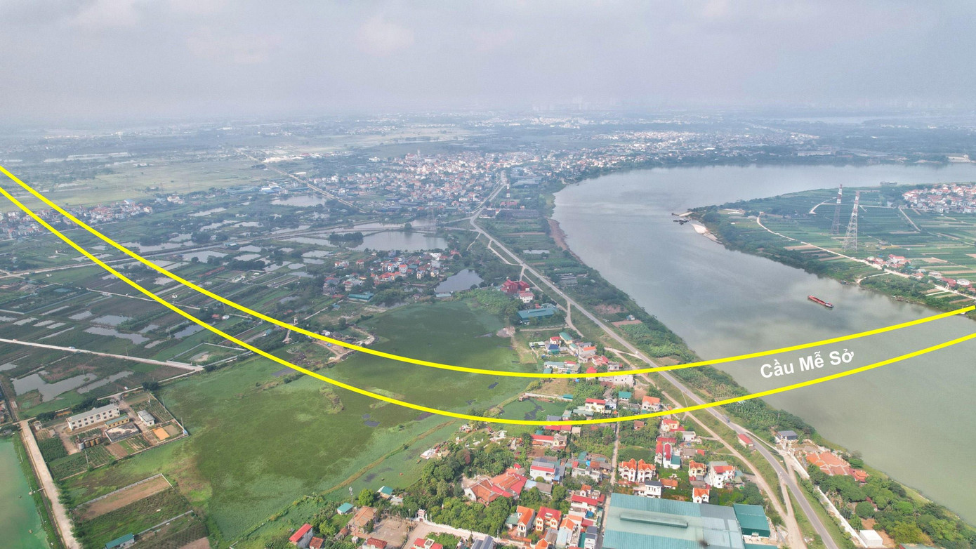 Sau khi đi qua một loạt huyện ngoại thành Hà Nội, đường vành đai 4 sẽ cắt qua sông Hồng tại vị trí cầu Mễ Sở và đi sang địa phận tỉnh Hưng Yên.