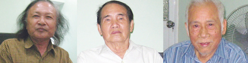 Một số nhạc sĩ không “phục” đề cử giải thưởng Nhà nước và giải thưởng Hồ Chí Minh của Hội Nhạc sĩ: Đoàn Bổng,Thế Song, Đinh Quang Hợp (từ trái sang). Ảnh: C.Chi