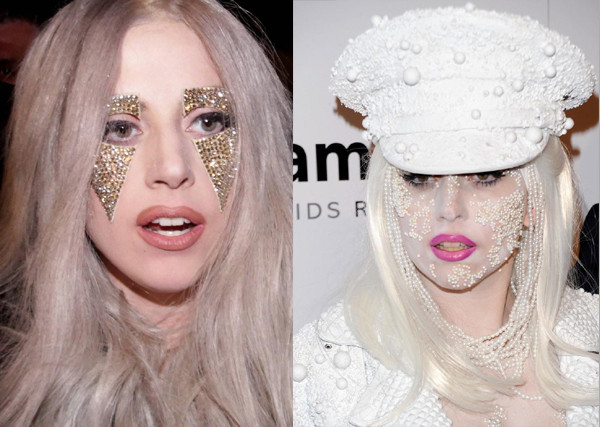 Nữ ca sĩ Ke$ha và Lady Gaga cũng thường xuyên vẽ mặt khi xuất hiện trên thảm đỏ hay biểu diễn trên sân khấu