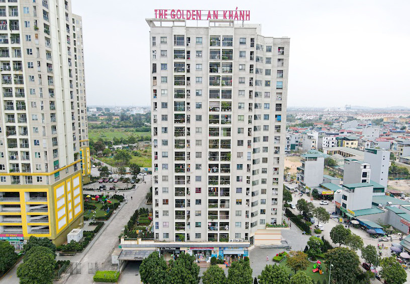 Khoảng 150 căn hộ tại chung cư 18T1 và 18T2 The Golden An Khánh (huyện Hoài Đức, Hà Nội) bị dừng cấp sổ đỏ từ năm 2021.