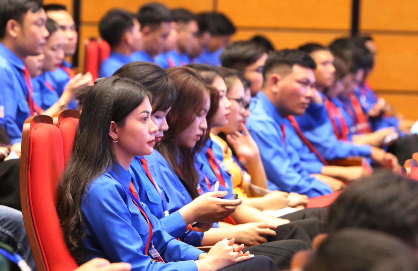 Các đại biểu đại diện cho lực lượng đoàn viên thanh niên tỉnh Quảng Bình tham dự đại hội