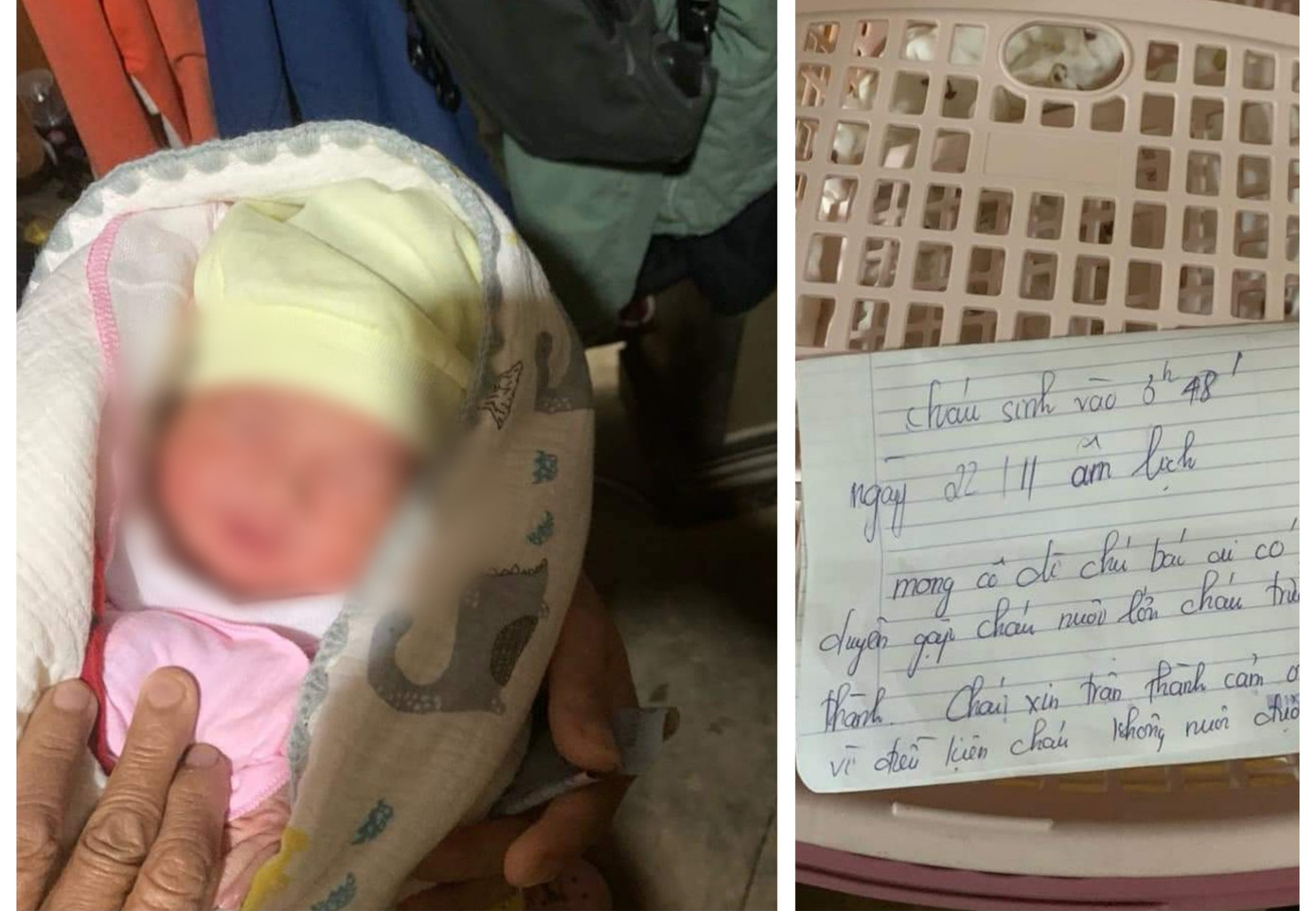 Bé gái 2 ngày tuổi bị bỏ rơi đang được gia đình ông Đoàn chăm sóc. Bé gái 2 ngày tuổi bị bỏ rơi đang được gia đình ông Đoàn chăm sóc.