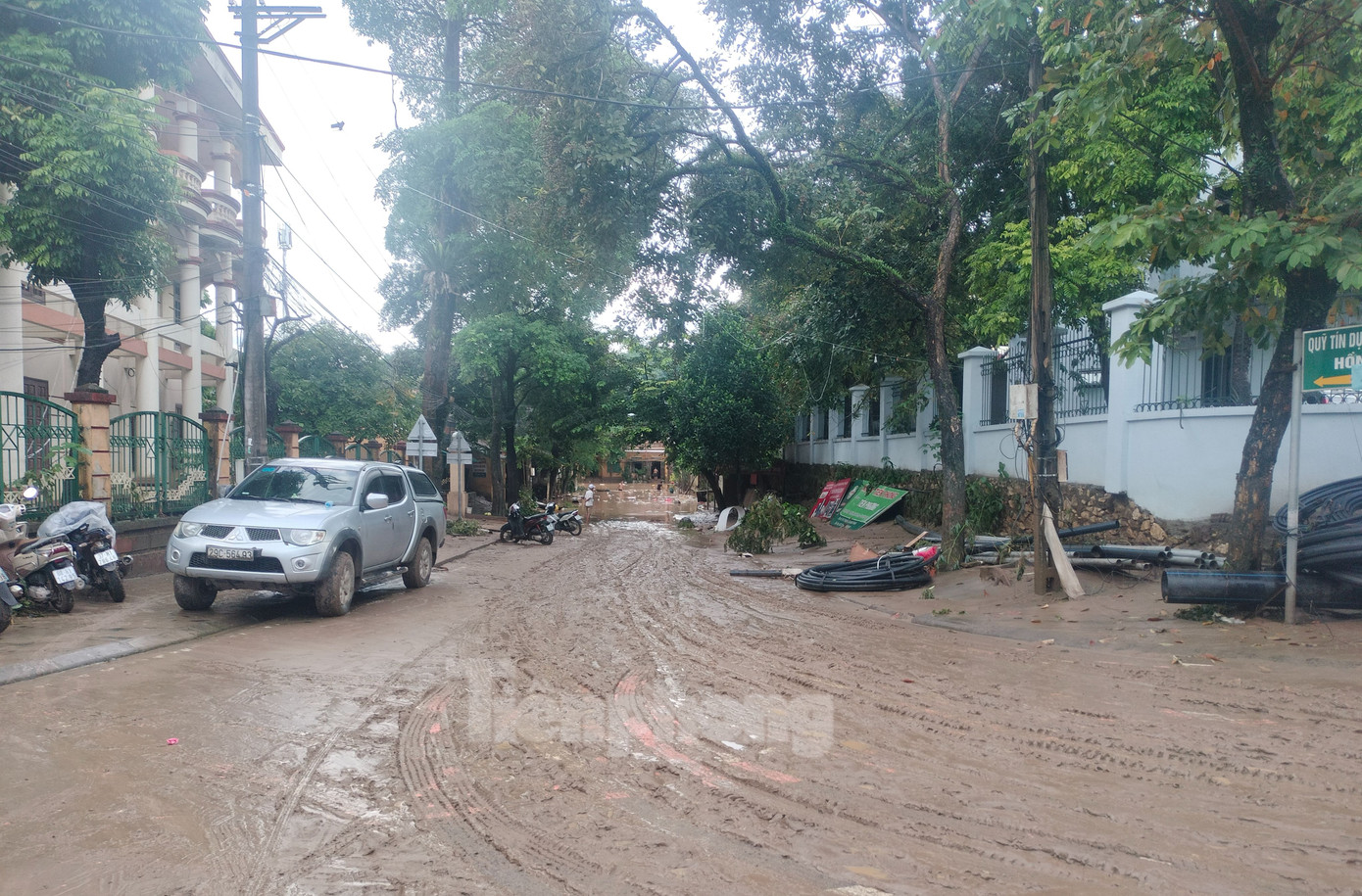 Khu vực &quot;tâm lụt&quot; tại phường Hồng Hà, Nguyễn Thái Học, thành phố Yên Bái cách đây không lâu còn ngập sâu.