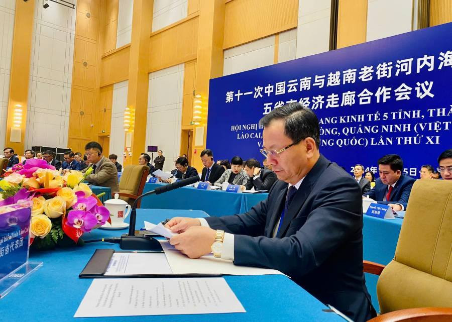 Đoàn đại biểu Lào Cai tại hội nghị.