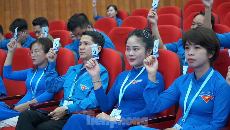 Các đại biểu dự phiên thứ nhất Đại hội đại biểu Hội Liên hiệp Thanh niên Việt Nam tỉnh Lào Cai lần thứ VI.