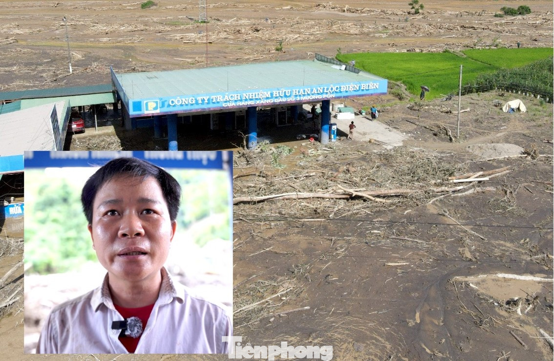 Anh Quàng Văn Luyến kể lại giây phút vợ chồng thoát hiểm trong cơn lũ dữ.