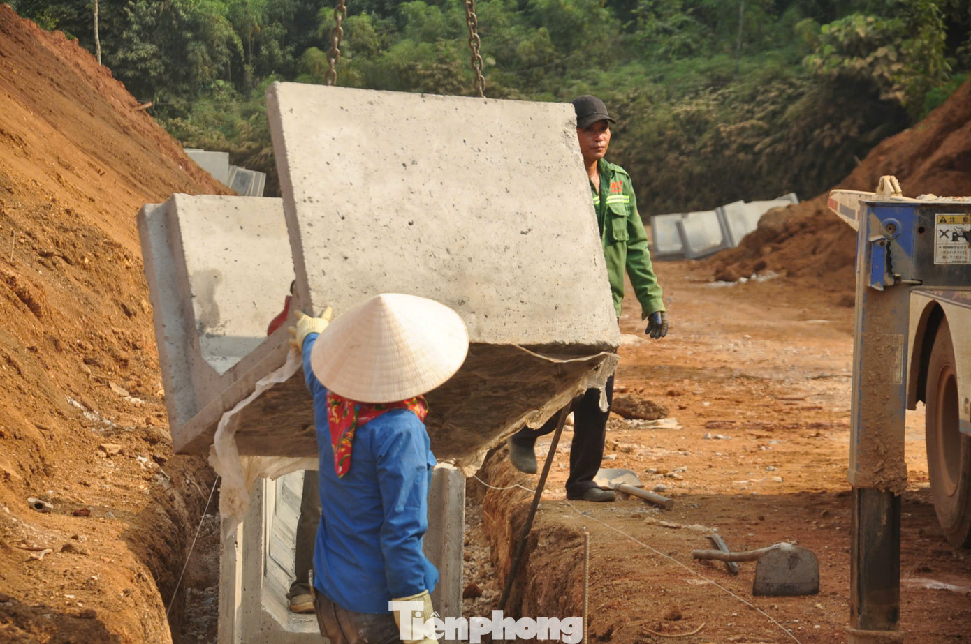 Các cấu kiện được đúc sẵn, được vận chuyển đến công trường để lắp đặt thành khung nhà sàn hoàn chỉnh.
