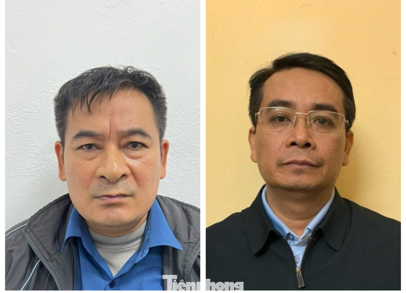 Từ trái sang bị can Đoàn Việt Hưng và Ngô Quốc Trưởng.