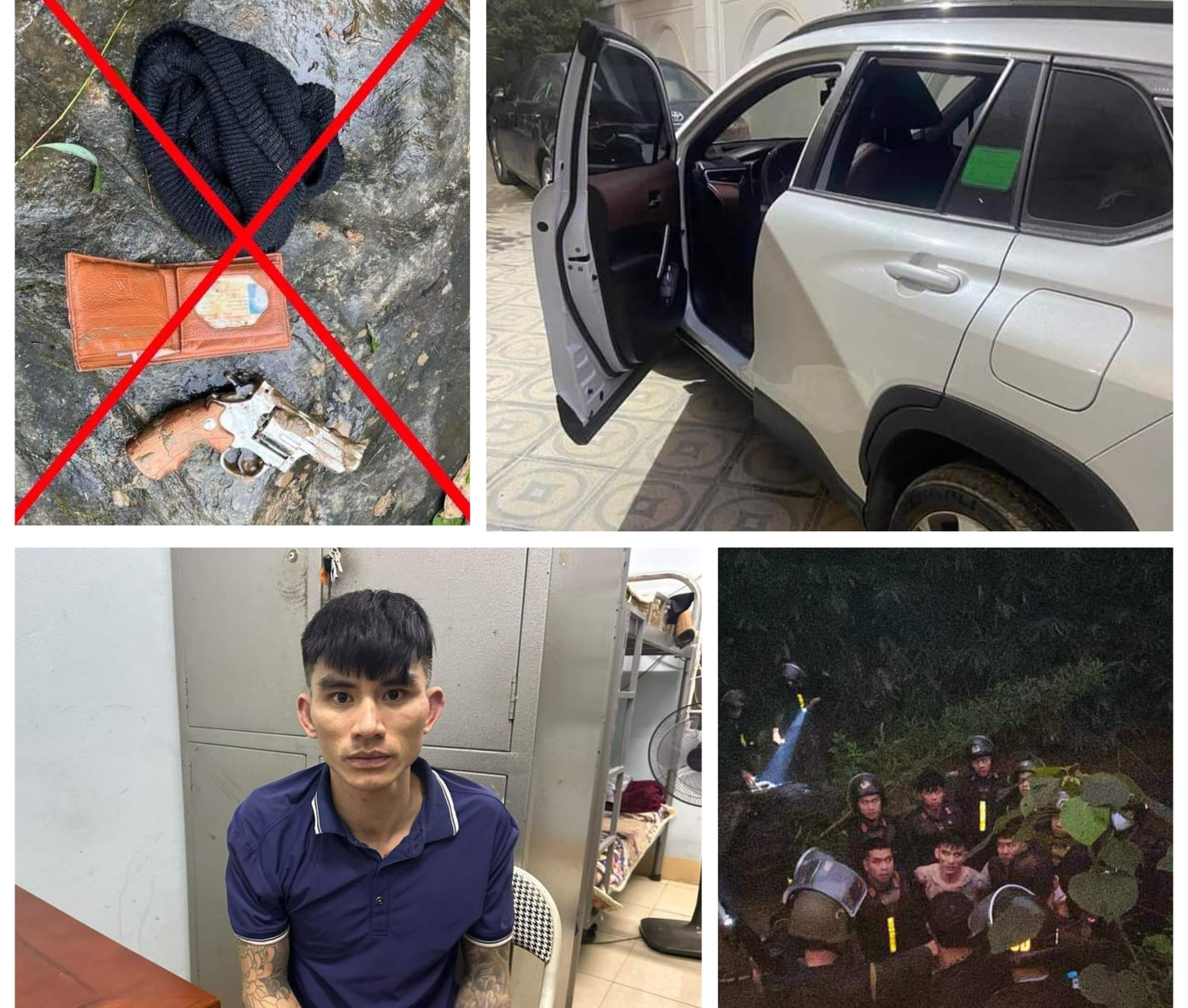 Đối tượng Vũ dùng súng chống trả quyết liệt khi bị truy bắt. Đối tượng Vũ dùng súng chống trả quyết liệt khi bị truy bắt.