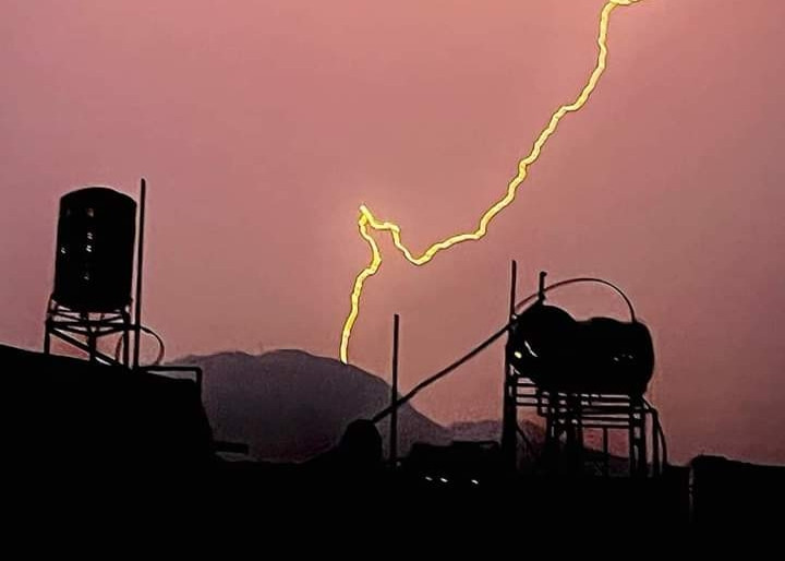 Hình ảnh sét tại xã Sơn Thịnh, huyện Văn Chấn khiến 1 người tử vong. Ảnh: Thu Ngoác.