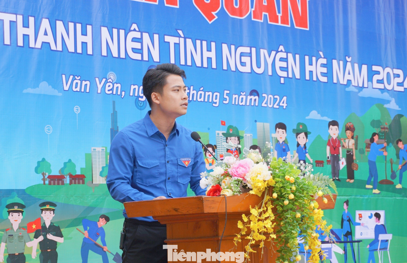 Phó Bí thư Tỉnh Đoàn Yên Bái Đồng Mạnh Linh phát động Lễ ra quân tình nguyện hè năm 2024.