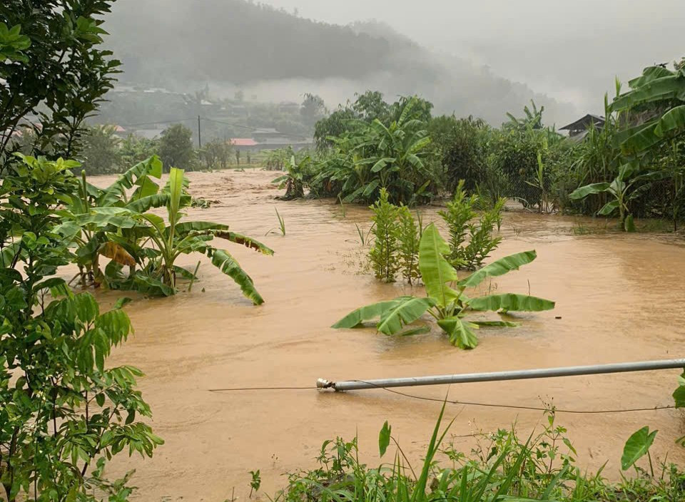 Trong khi đó, mưa to, gió lốc do hoàn lưu bão số 3 đã gây thiệt hại về nhà ở, đường giao thông, sản xuất nông nghiệp trên địa bàn xã Ngọc Chiến, huyện Mường La.