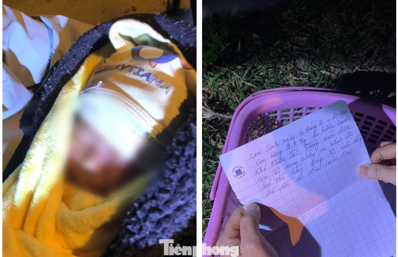 Bé sơ sinh bị bỏ rơi kèm lời nhắn trong đêm ngày cận tết. Bé sơ sinh bị bỏ rơi kèm lời nhắn trong đêm ngày cận tết.