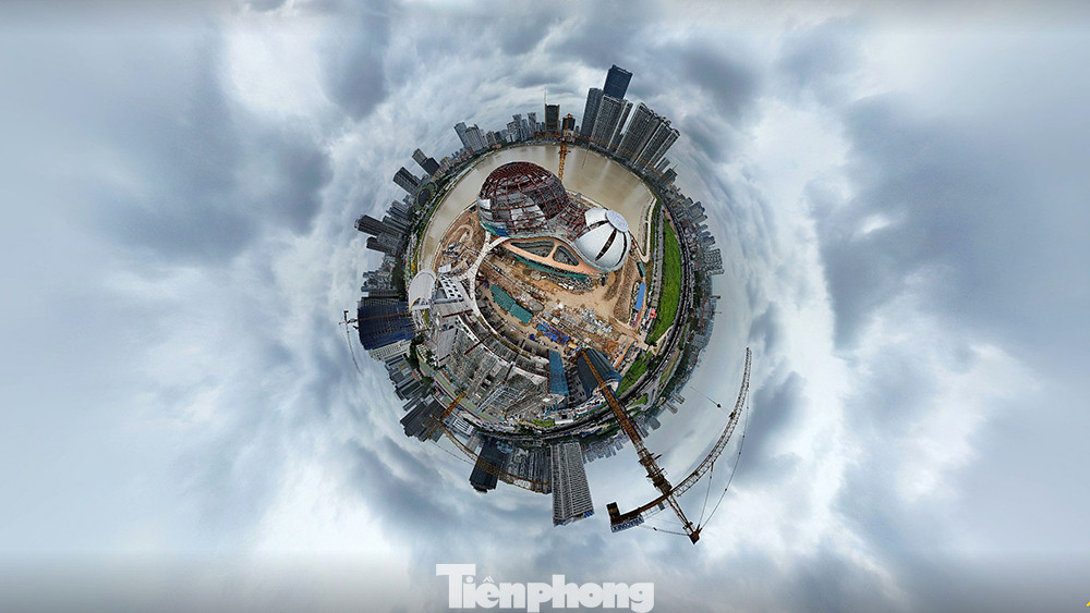 Toàn cảnh dự án cung thiếu nhi trị giá hơn 1.300 tỷ đồng nhìn từ bầu trời.