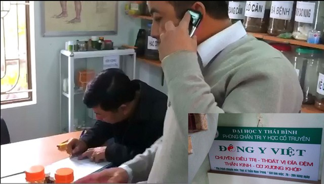 Trong khi đoàn thanh tra đang kiểm tra và lập biên bản, BS. Vũ liên tục gọi điện đi các nơi