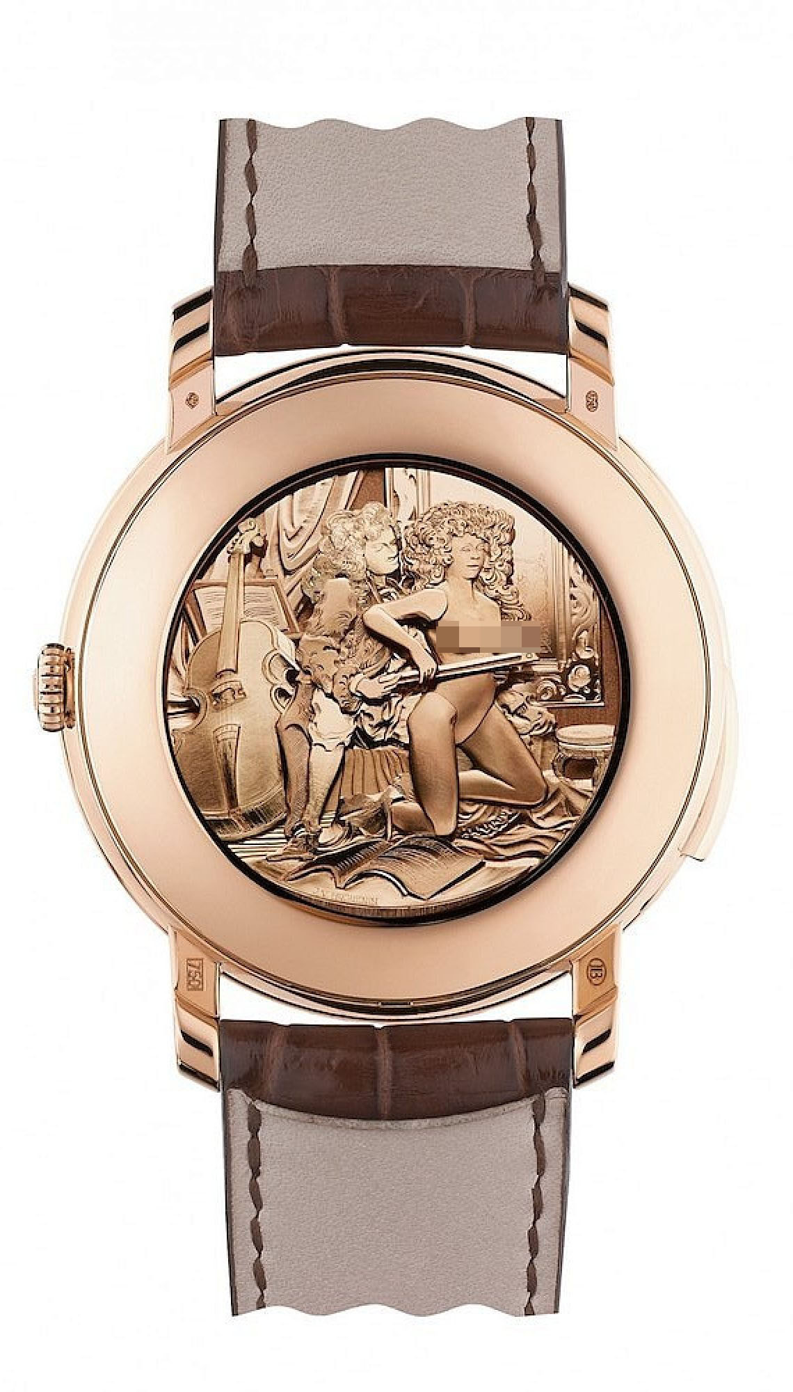 Chiếc Carrousel Répétition Minutes có hình ảnh khiêu dâm lấy cảm hứng từ thời Vua Louis XV vào thế kỷ 17. Ảnh: Handout. Chiếc Carrousel Répétition Minutes có hình ảnh khiêu dâm lấy cảm hứng từ thời Vua Louis XV vào thế kỷ 17. Ảnh: Handout.