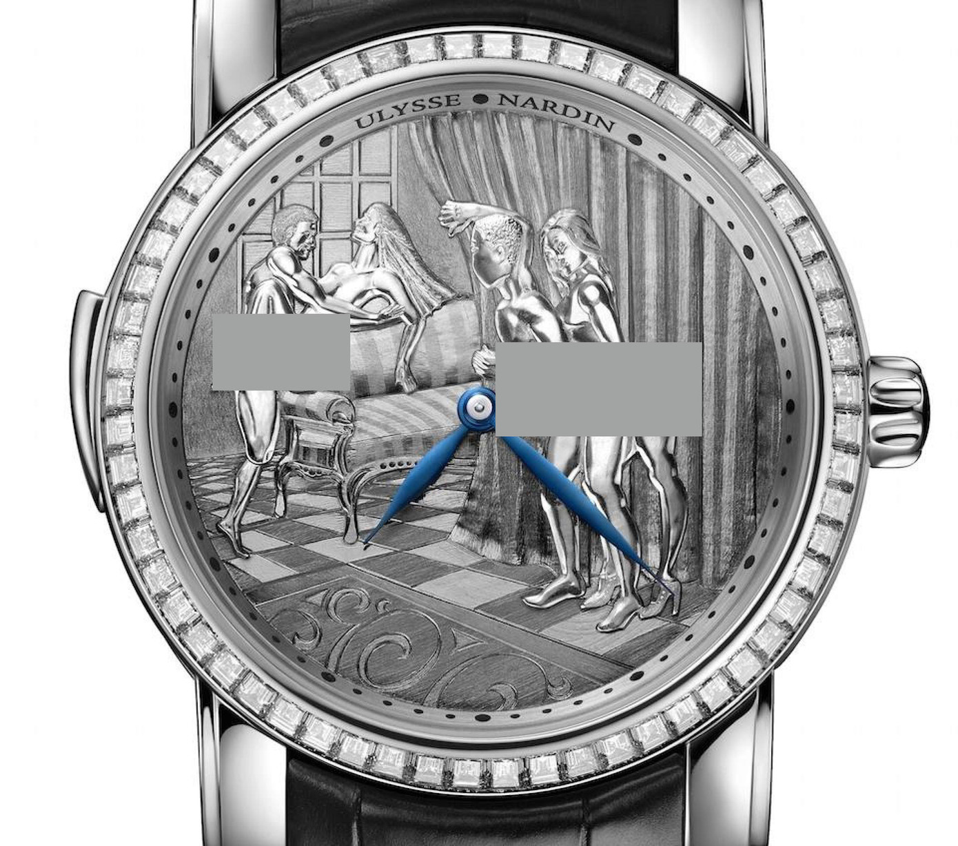 Tranh khiêu dâm trên chiếc đồng hồ Classic Voyeur khiến người nhìn phải "nóng mặt". Ảnh: Handout. Tranh khiêu dâm trên chiếc đồng hồ Classic Voyeur khiến người nhìn phải "nóng mặt". Ảnh: Handout.