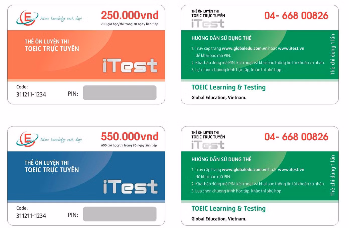 Thẻ ôn thi TOEIC trực tuyến