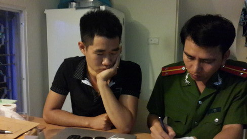 Đối tượng Trần Tuấn Anh tại cơ quan công an.