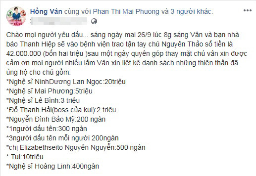 Nghệ sĩ Lê Bình, Mai Phương quyên tiền hỗ trợ soạn giả bị ung thư ảnh 1