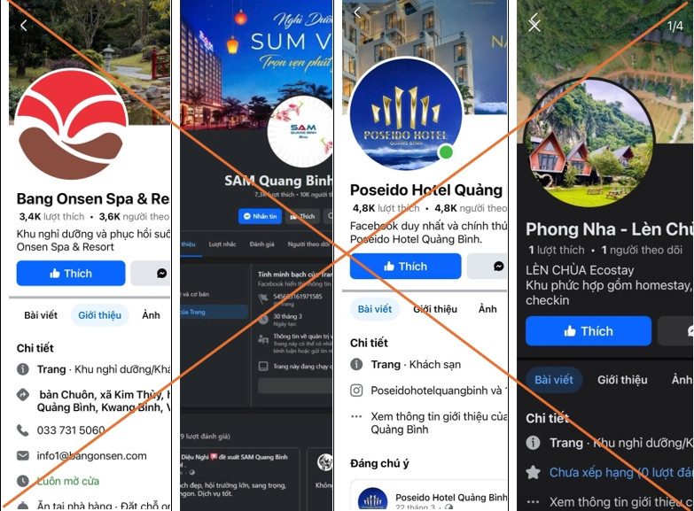 Những cơ sở lưu trú hạng sang ở Quảng Bình bị mạo danh để lừa đảo. Những cơ sở lưu trú hạng sang ở Quảng Bình bị mạo danh để lừa đảo.