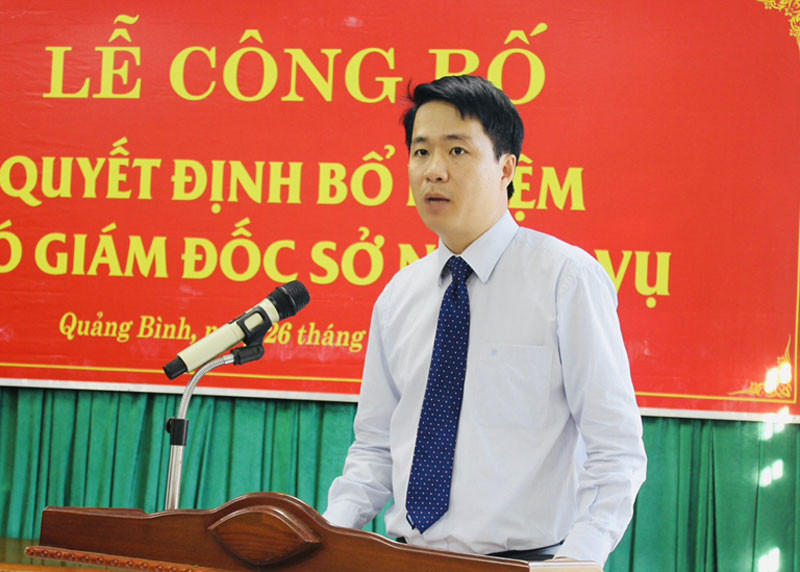 Ông Nguyễn Thế Huy phát biểu nhận nhiệm vụ