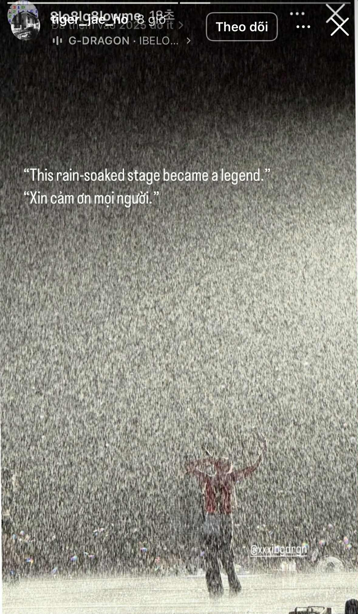 Vệ sĩ chia sẻ những khoảnh khắc về G-Dragon tại đêm diễn ở sân Mỹ Đình. Vệ sĩ chia sẻ những khoảnh khắc về G-Dragon tại đêm diễn ở sân Mỹ Đình.